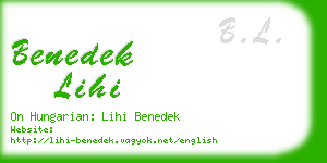 benedek lihi business card